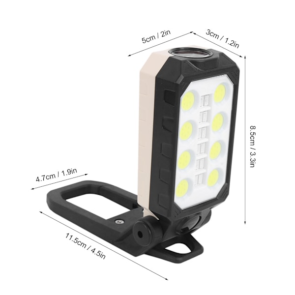 Bærbar COB arbejdslampe USB genopladelig sammenklappelig arbejdslampe wi