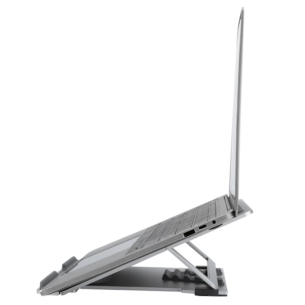 Bærbar skrivebordsstativ til bærbar computer, MacBook, notebook, tablet, justerbar, foldbart beslag, sølvgrå