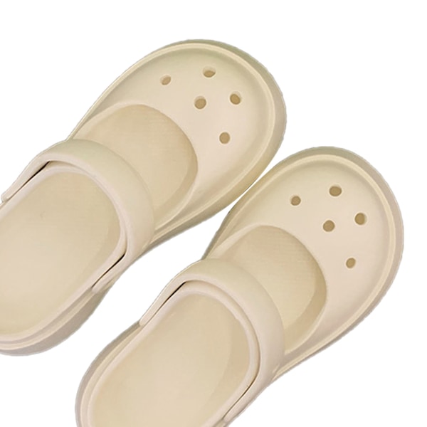 Dam Sandal med Stängd Tå, Utskurna Hål, Tjock Sula, Halkskydd, Sommar, Vardagliga Trädgårdsskor Vit 39-40