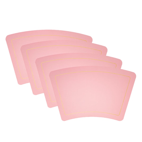 4 st Wedge-formade placemats för runt bord, vattentät PU-läder M