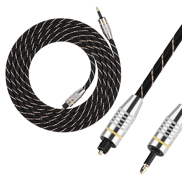 Toslink till Mini Plug 3,5 mm optisk fiber digital ljudkabel SPDIF guldpläterad kontakt 2m
