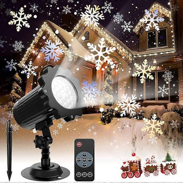LED-projektor jul, snøfnuggprojektor lysprojektorlampe