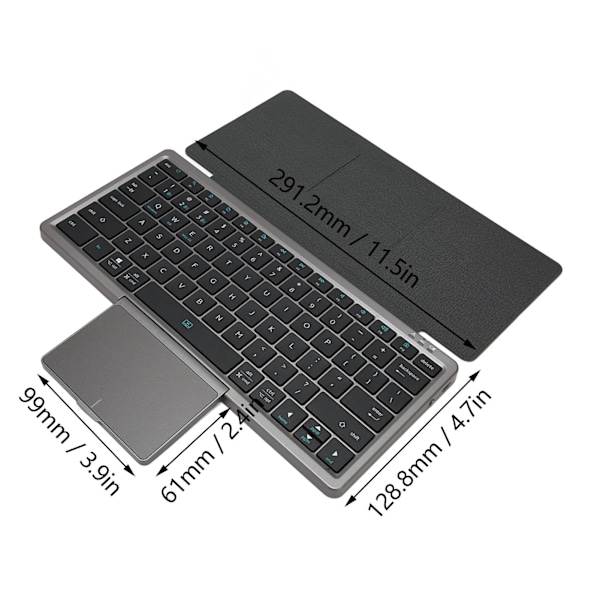 Tablet-tastatur-etuier med trackpad, aftagelig samtidig driftstilstand, multifunktionel tablet-etui til Win XP, Win 7, 10, 11