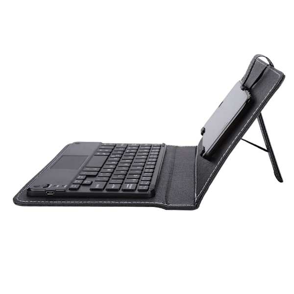 Universell trådløs Bluetooth-tastatur + deksel for iOS/Android-telefoner (svart deksel + berøringstastatur)