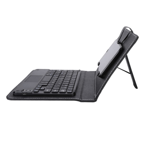 Universell trådlöst Bluetooth-tangentbord + fodral för iOS/Android-telefoner (svart fodral + pekskärmstangentbord)