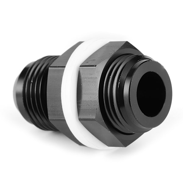 AN10 Bränslecell Bulkhead-koppling med PTFE-bricka Låsmutter CNC Aluminium Svart Anodiserad