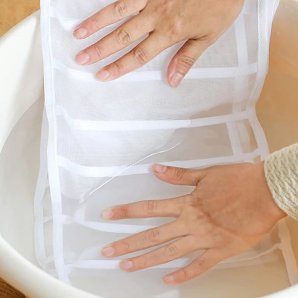 2 stk. Jeans Organizer Opbevarings Skuffe Bukser Sammenfoldelig Mesh Garderobe, Stor Kapacitet Garderobe Skab Boks Delere til Tøj Bukser Skuffe Opbevaring