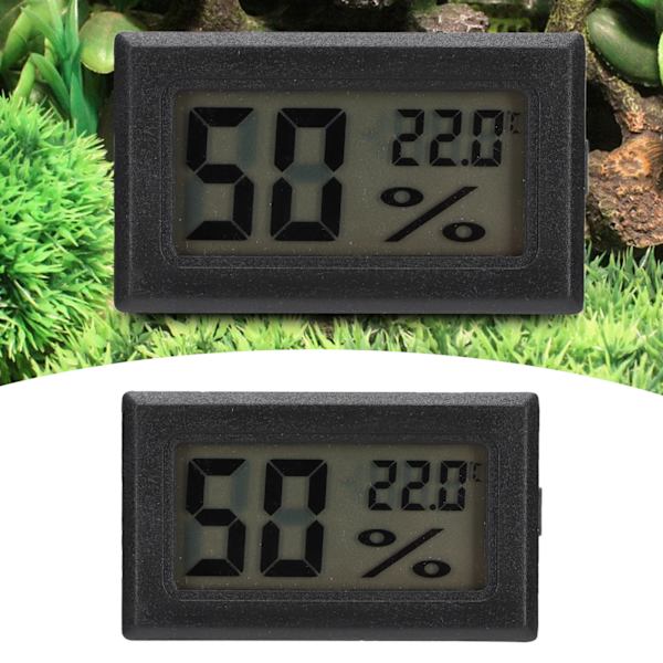 Portabel Digital Hygrotermometer Svart Elektronisk Temperatur Fuktighetsmätare för Hem Växthus Källare