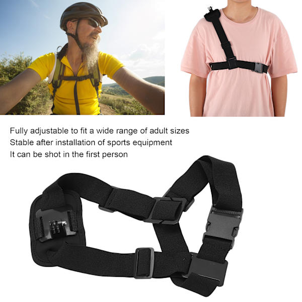 Justerbar brystrem montering bælte bryst montering sele til Gopro sportskamera tilbehør
