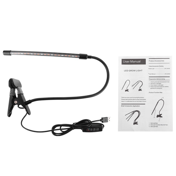 10W USB-drivna LED-växtlampor Full Spectrum Clip-On Grow Light