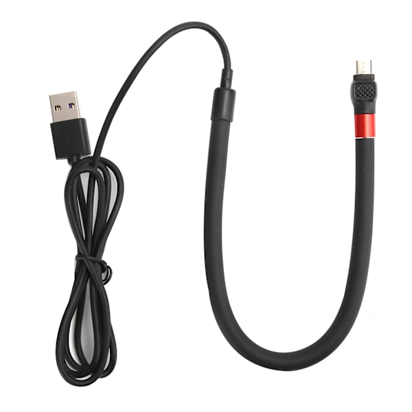 Mobiltelefon Stativ Upp Snabbladdning Kabel Flexibel Telefonhållare Micro USB DatakabelSvart