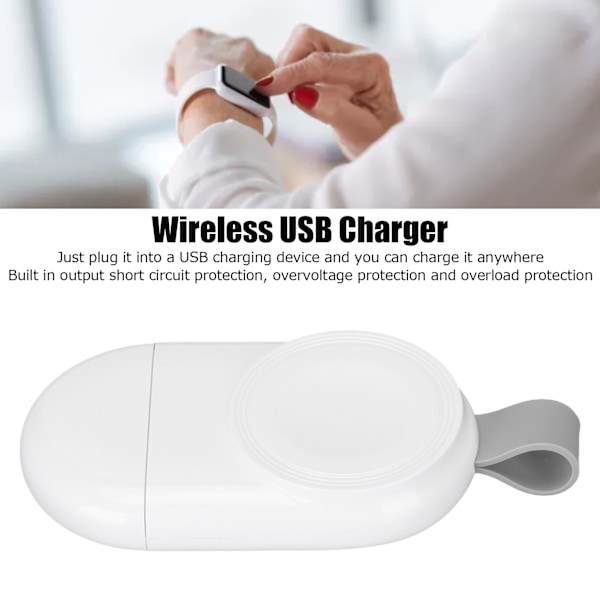 Langaton USB-laturi Magneettinen kannettava langaton laturi IWatchille Yhteensopiva IWatch 1-7 sarjan kanssa Harmaa