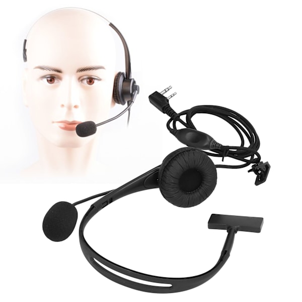 KHead Walkie Talkie Headset med mikrofon for VOX-funksjon, enkeltsidig for Kenwood KPG27D THD7 TK208