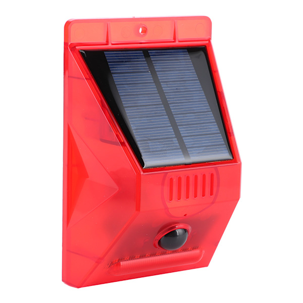 5V LED solardriven ljud- och larmvarningslampa 129db utomhusträdgård
