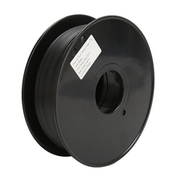 Kulfiber Filament 1,75 mm PLA-rulle 1 kg Spolestørrelse Nøjagtighedsfejl 0,03 mm Udskrivning Mat Filament til 3D-printere Sort