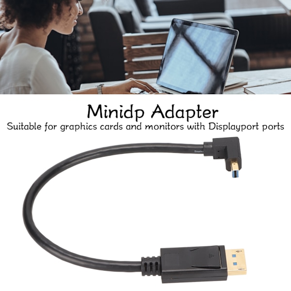 DP till MiniDP-adapter Multifunktionell Stödjer 8K 60Hz 4K144Hz Bidirektionell Överföring Mini DisplayPort-adapter Nedåtböjd