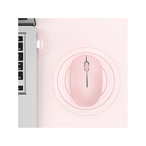 Optimal trådlös mus för Windows och Mac, justerbar DPI förbättrar precisionen, söt rosa design