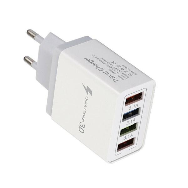 4USB-lader 3.1A Flere porter Telefonlader for reise
