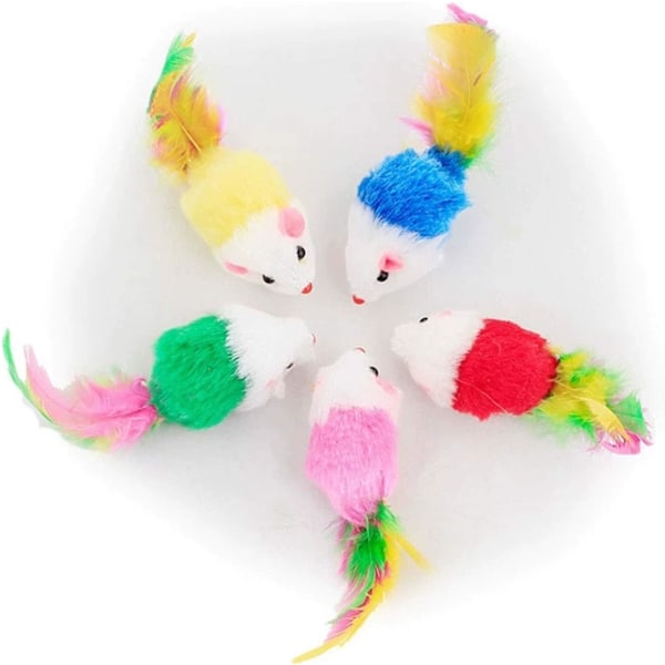 Katters Glädje, Pipande Musljud Drar Omedelbart Uppmärksamhet, Fluffiga Texturer för Jakt & Självständiga Leker, Mini Roliga Djurleksaker för