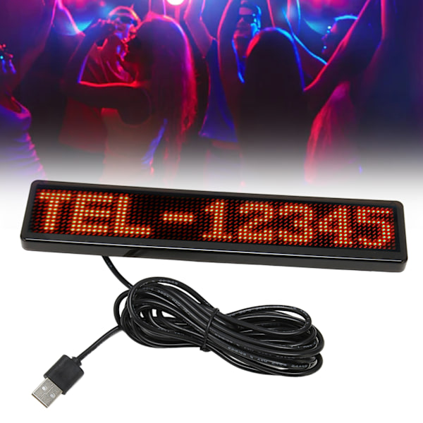 LED-matrispanel 12x72 punkter Bluetooth APP-kontroll Programmerbar rullande LED-skylt för butik bil bar hotell