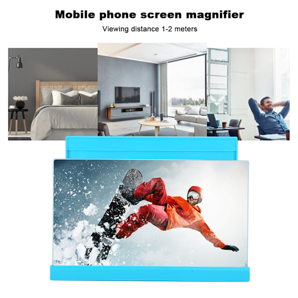Högdefinitions mobiltelefon skärmförstorare mobiltelefon skärmförstärkare stativfäste blå