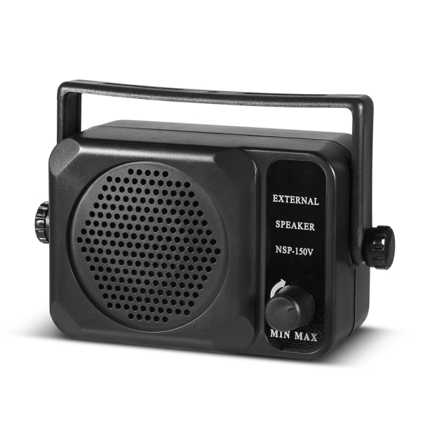 1 st mini bärbar 3,5 mm extern högtalare för Yaesu / Icom bil tvåvägsradio svart