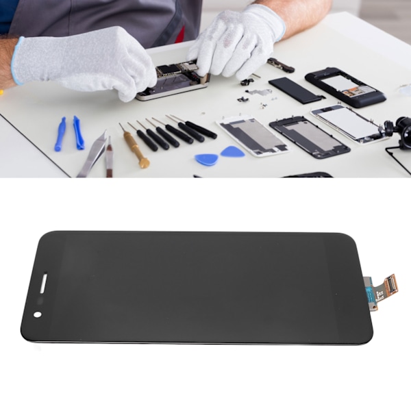 Telefon LCD-skjermutskifting LCD-skjerm Berøringsskjermmontering for LG K10 2018