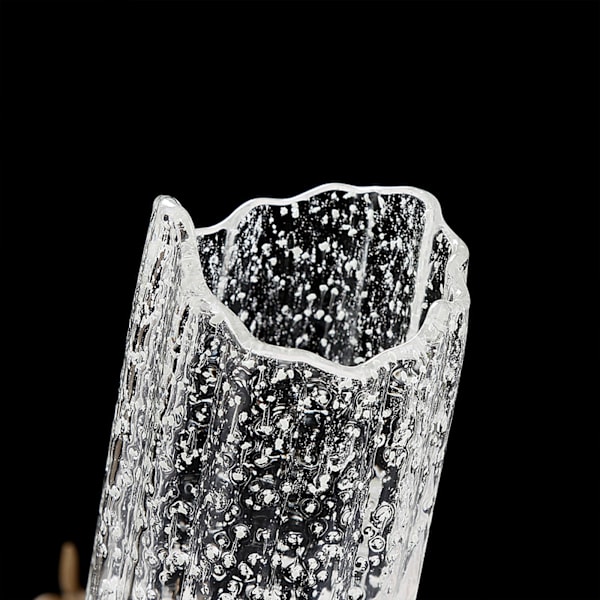 Högkvalitativt handblåst glas starkare än vanligt, modern räfflad glasvas, unik design lämplig för heminredning och vardagsbruk, transparent, 10