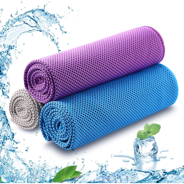 Kylhandduk 4-pack Instant Relief Microfiber Coola handdukar Chilling Neck Wrap Iskall trasor/halsduk för Sport Gym Fitness Camping Cykling Vandring
