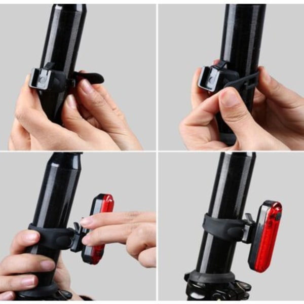Polkupyörän valo, USB-ladattava LED-takavalo, 2 kpl, kirkas pyörän takaturvallisuusvalo (punainen) -