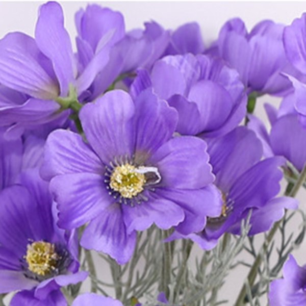 Konstgjord Cosmos Bipinnata Blomsimulering Blombukett För Heminredning (Lila)