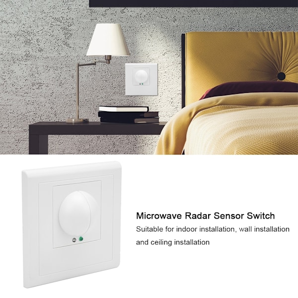 Infraröd PIR-sensor för energieffektivitet, rörelsesensorsbrytare med brandskyddsgränssnitt, mikrovågsradarsensor för pålitlig detektering och