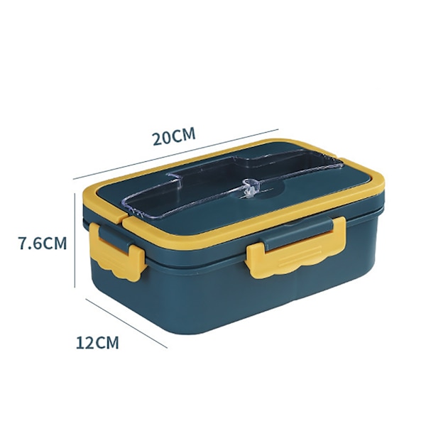 Lunchlåda i rostfritt stål, läckagesäker musseldesign, mikrovågsugns- och diskmaskinsäker integrerad formgjuten Bento lunchbehållare för förskolebarn