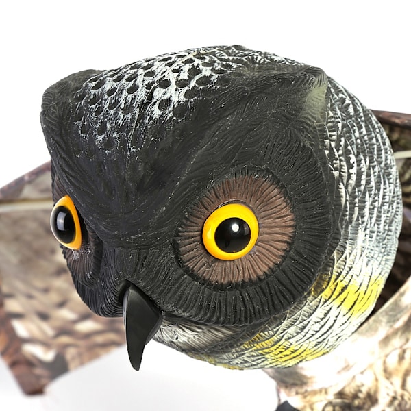 Prowler Owl med bevægelig vinge Have Fugleskræmsel Rovdyr Lokkefugl Skadedyr