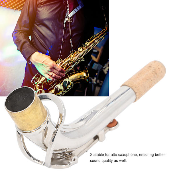 Altsaxofon Hals Bøjning 24.5mm Sax Del Instrument Tilbehør til Udskiftning Sølv