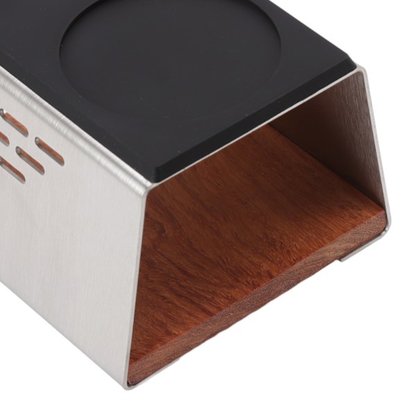 Multifunktionell Tamperhållare, Espresso Tamperställ för 51, 54, 58mm Espresso Tillbehör, Förstärkt Massiv Träbottenplatta, Kompakt Tampermatta