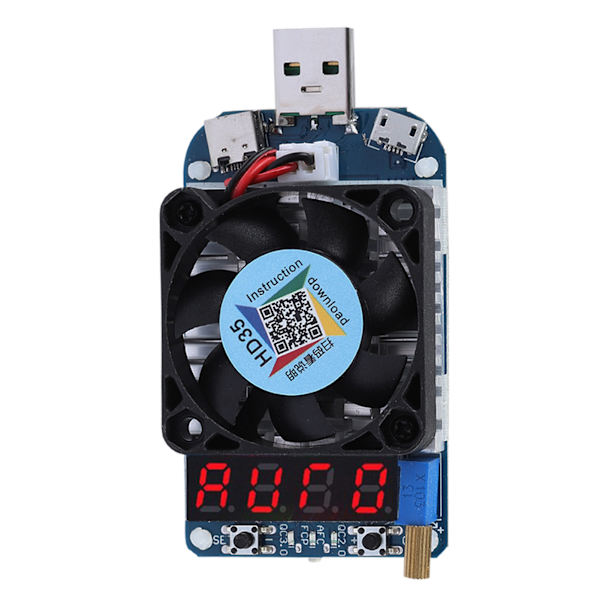 USB Elektronisk Lastmotstånd Spänningsflödesmätare Urladdningsbatteritest HD35 (5A/35W)