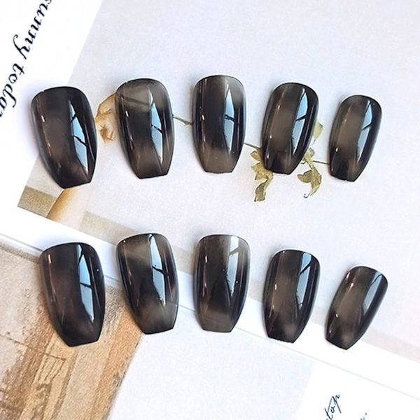 Franska kisttryck på naglar för kvinnor Glansigt omslag Falska naglar Ballerina nagelkonst DIY Akryl falska nagelspetsar Stick on naglar 24 st