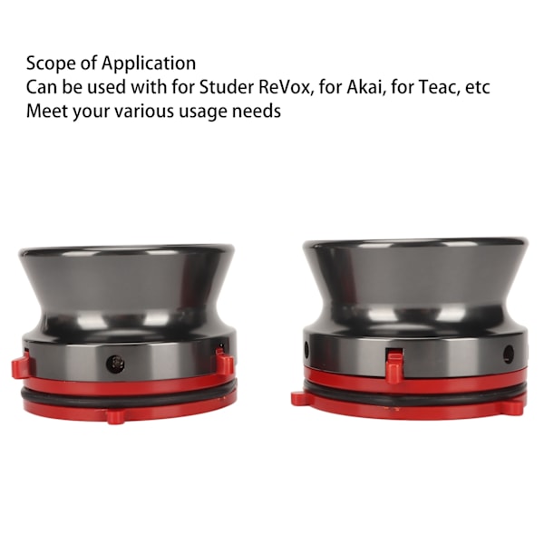 1 Par NAB Hub-adaptere Profesjonelle Polerte Aluminiumspole-til-Spole Båndåpner for Studer ReVox for Akai for Teac Grå
