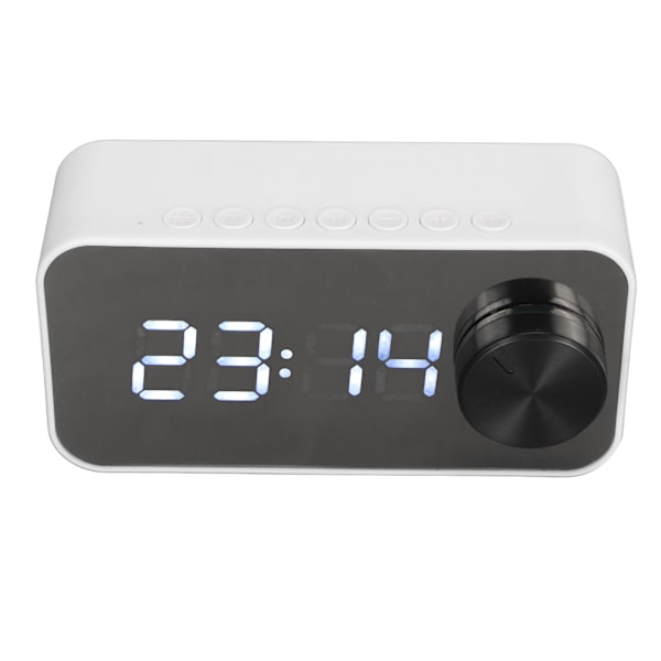 Trådlös Bluetooth-högtalare Multifunktion Brusreducerande Temperaturdisplay Röstmeddelande FM-radio Spegelväckarklocka