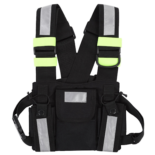 Gul Reflekterende TYT Radio Taktisk Sele Front Pack Vest Bryst Taske Pung Til Walkie Talkie