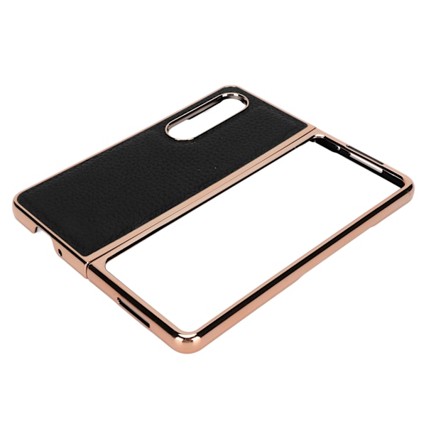 Fällbar telefonfodral för Samsung Galaxy Z Fold 4 Nano Galvaniserat läder Stjärnmönster Anti Scratch Telefonskyddsfodral Svart