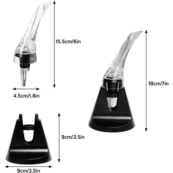 Innovativ Vinluftare, Luftar Vinet Omedelbart För Rik Avslutning, 2-I-1 Design Med Bernoulli-Effekten Säkerställer Förbättrad Bukett, Perfekt För Vin