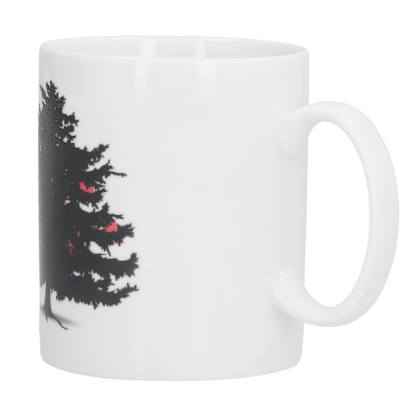 Mikrovågssäker Mugg, Färgskiftande Presentmugg med Värmereaktivt Julgransmönster