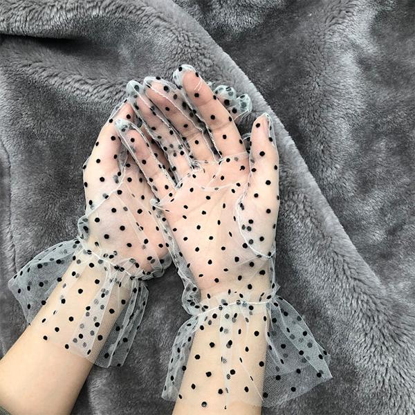Kvinnors spets handskar korta spets handskar spets handskar för bröllopste 1