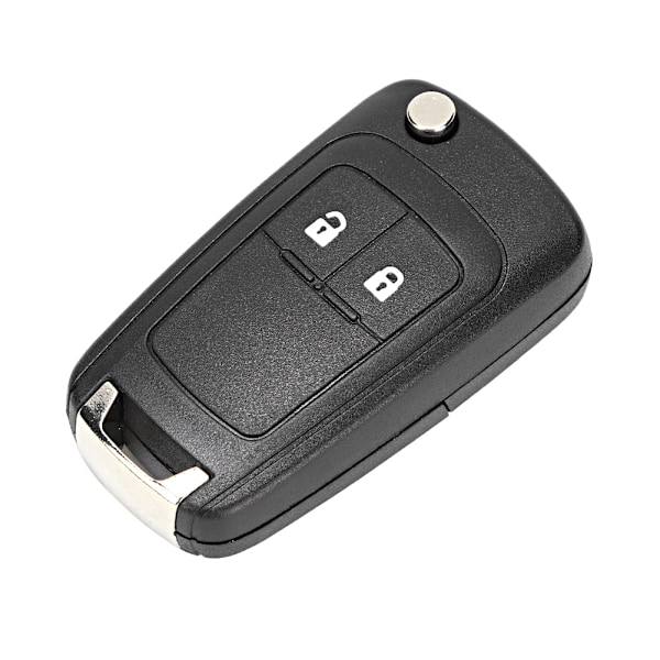 Sort 2 knapper Flip bilnøgle Fob sag skal udskiftning tilbehør passer til Opel