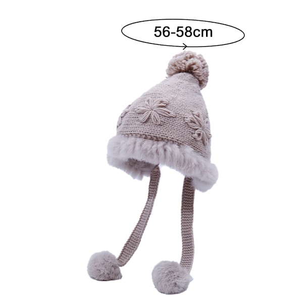 Söt broderad pälsboll ullmössa höst och vinter plus vel