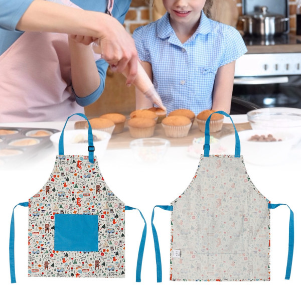 Bomull Hemma Bakning Barn Förkläde Barn Matlagning Bakning Måla Förkläde