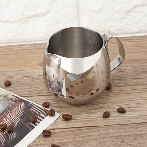 Tyk rustfri mælkeskummerkande Latte kaffekop kruskande (300 ml)