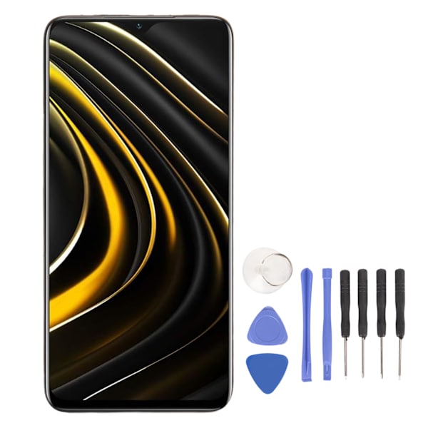 6,53 tommers LCD-skjerm erstatning med ramme for Xiaomi POCO M3 for Redmi Note 9 4G M2010J19CG M2010J19CI